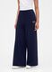 Blue cotton blend palazzo trousers_1