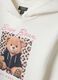White hooded sweatshirt with teddy bear print in cotton blend_2