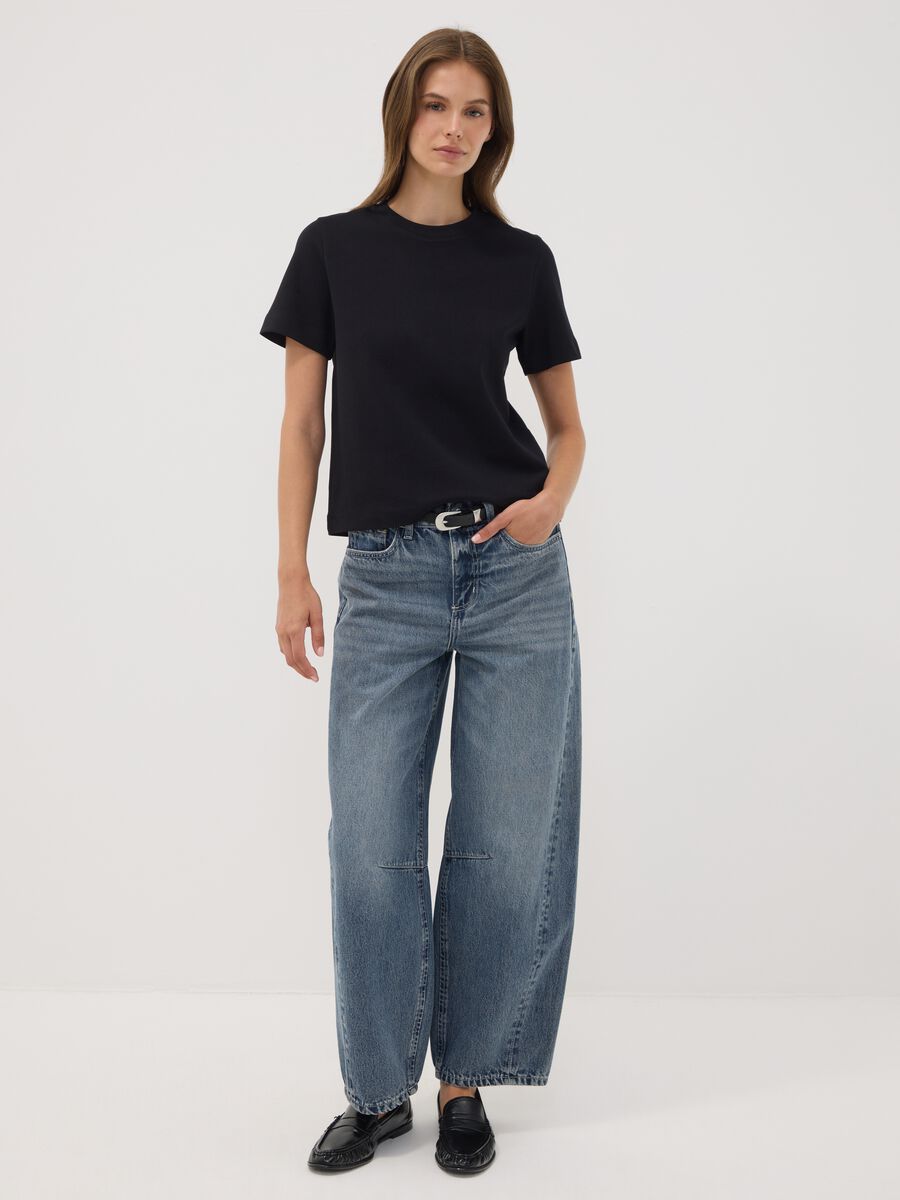 Pure cotton denim balloon-fit jeans_0