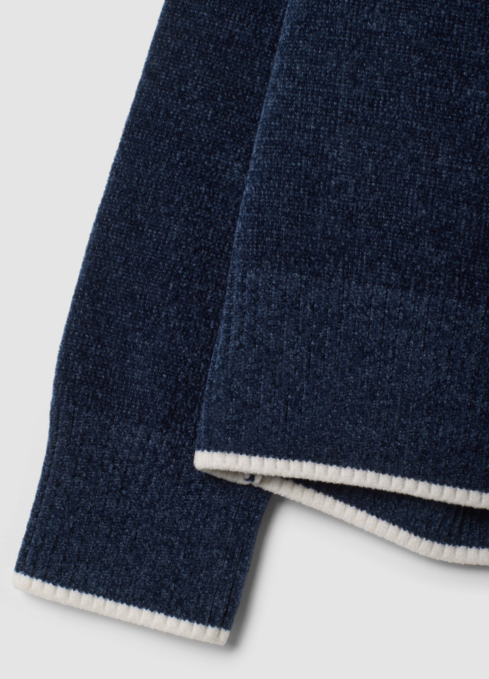 Blue stretch crew-neck top