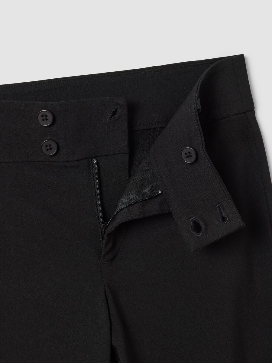 Black flared trousers in stretch viscose_5