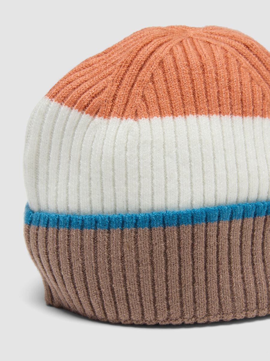 Multicolour ribbed jersey knit hat_2