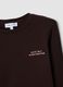 T-shirt marrone in puro cotone con lettering sul petto_5