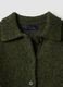 Cardigan verde in misto lana con colletto polo_5