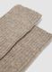 Beige ribbed socks in wool, viscose and stretch cashmere_1