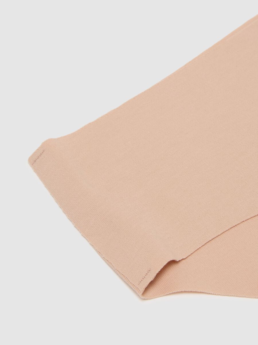 Beige regular fit stretch cotton briefs_5
