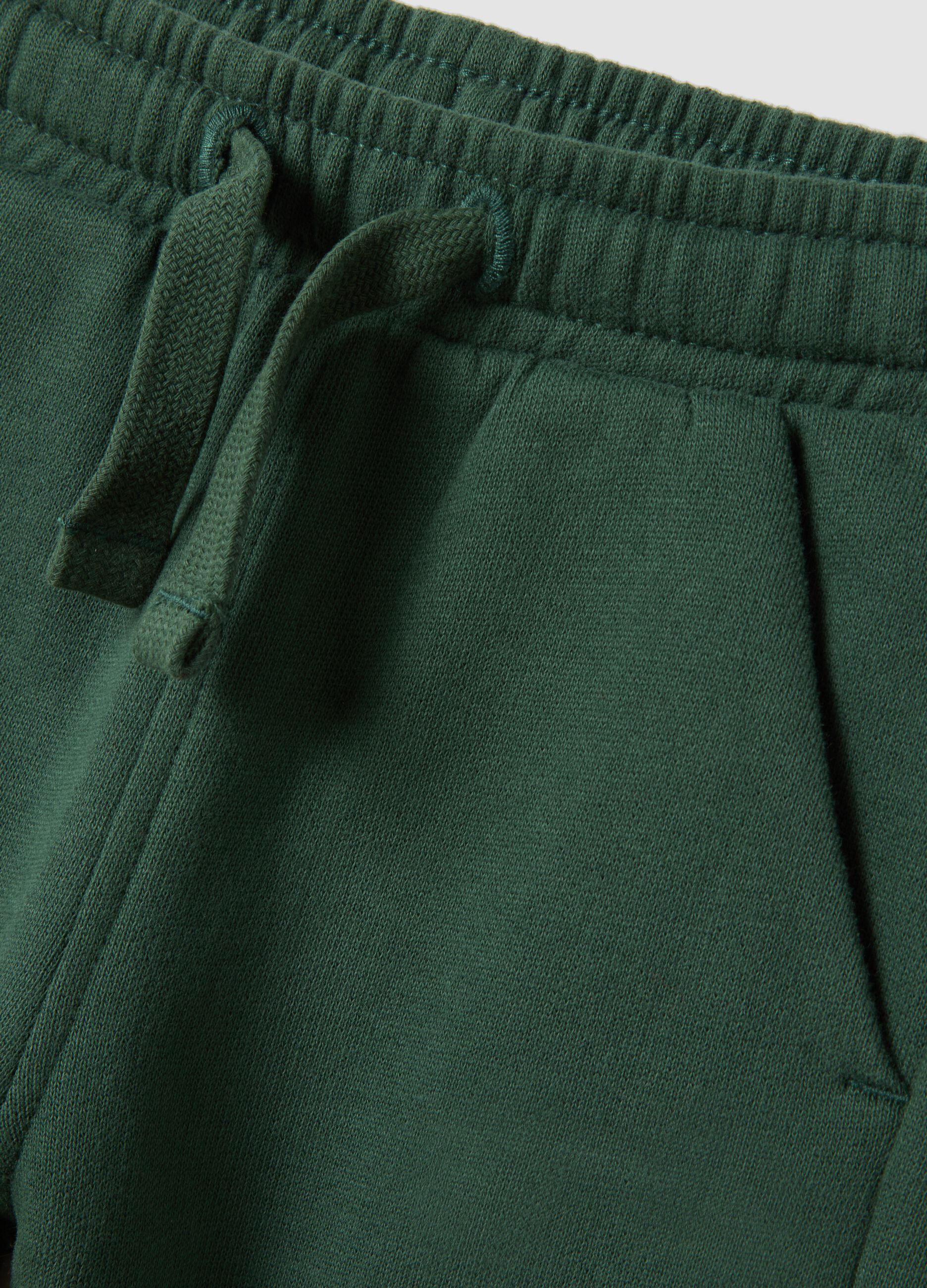 Pantaloni jogger verdi in puro cotone organico