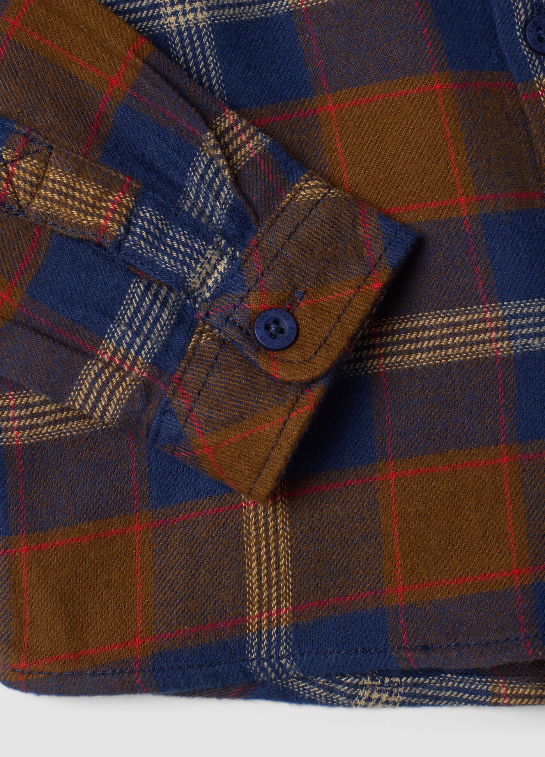 Blue checked pure cotton shirt