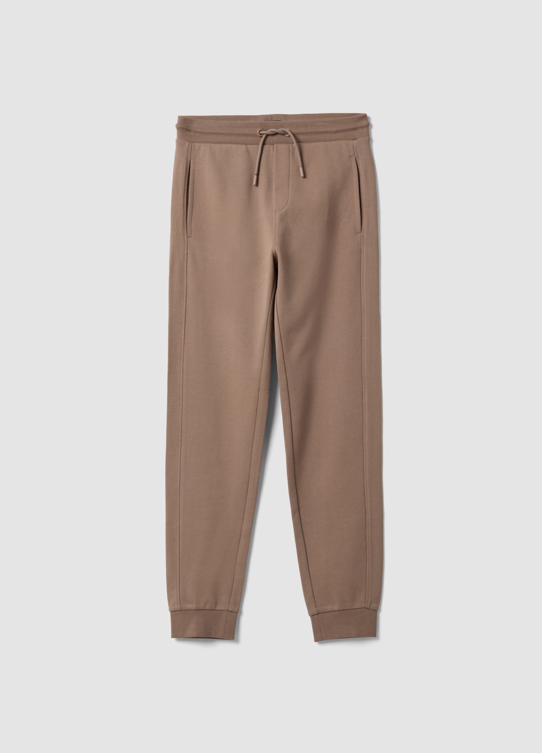 Beige organic cotton joggers