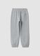 Pantaloni jogger grigi in puro cotone con stampa_1