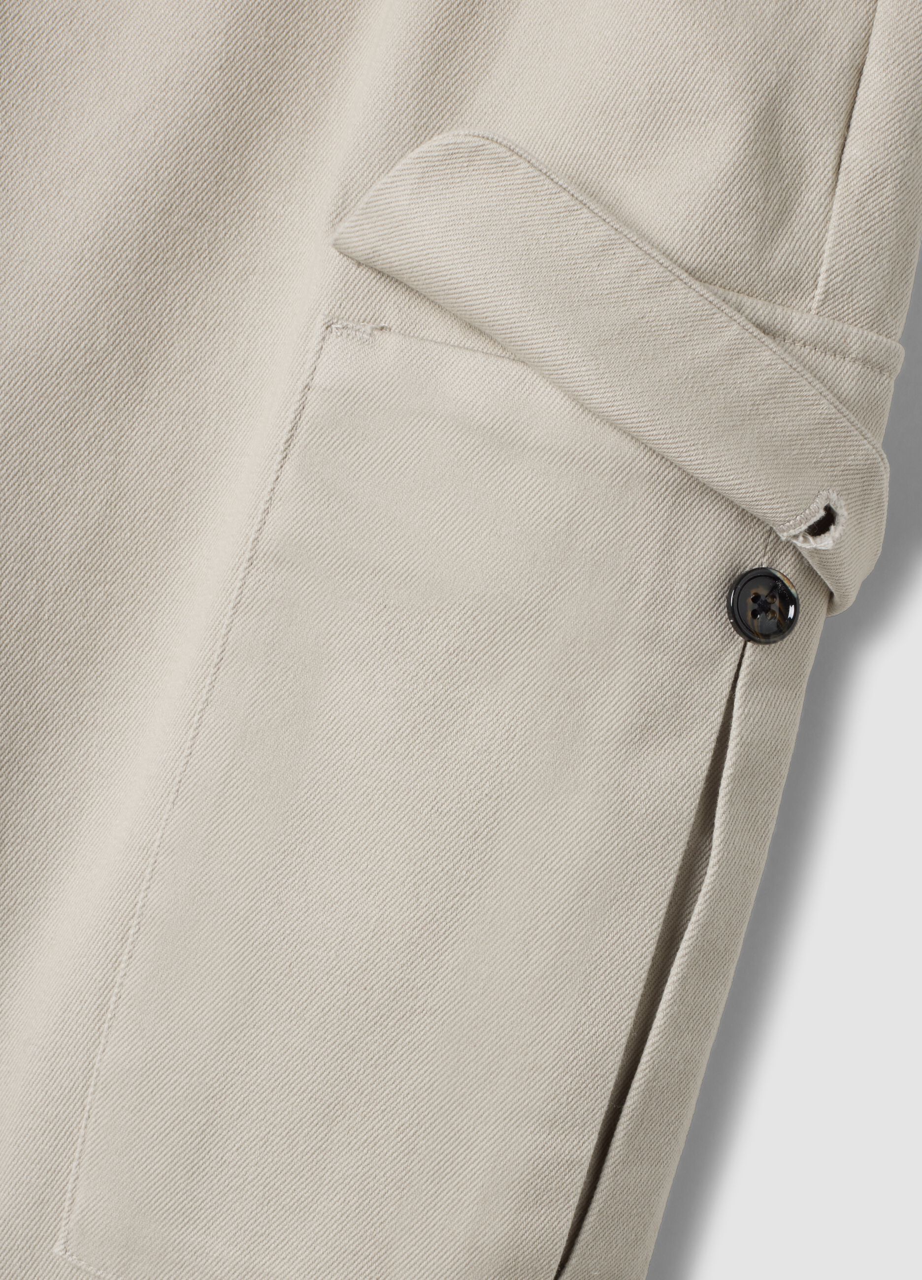 Grey comfort-fit stretch cotton twill cargo trousers