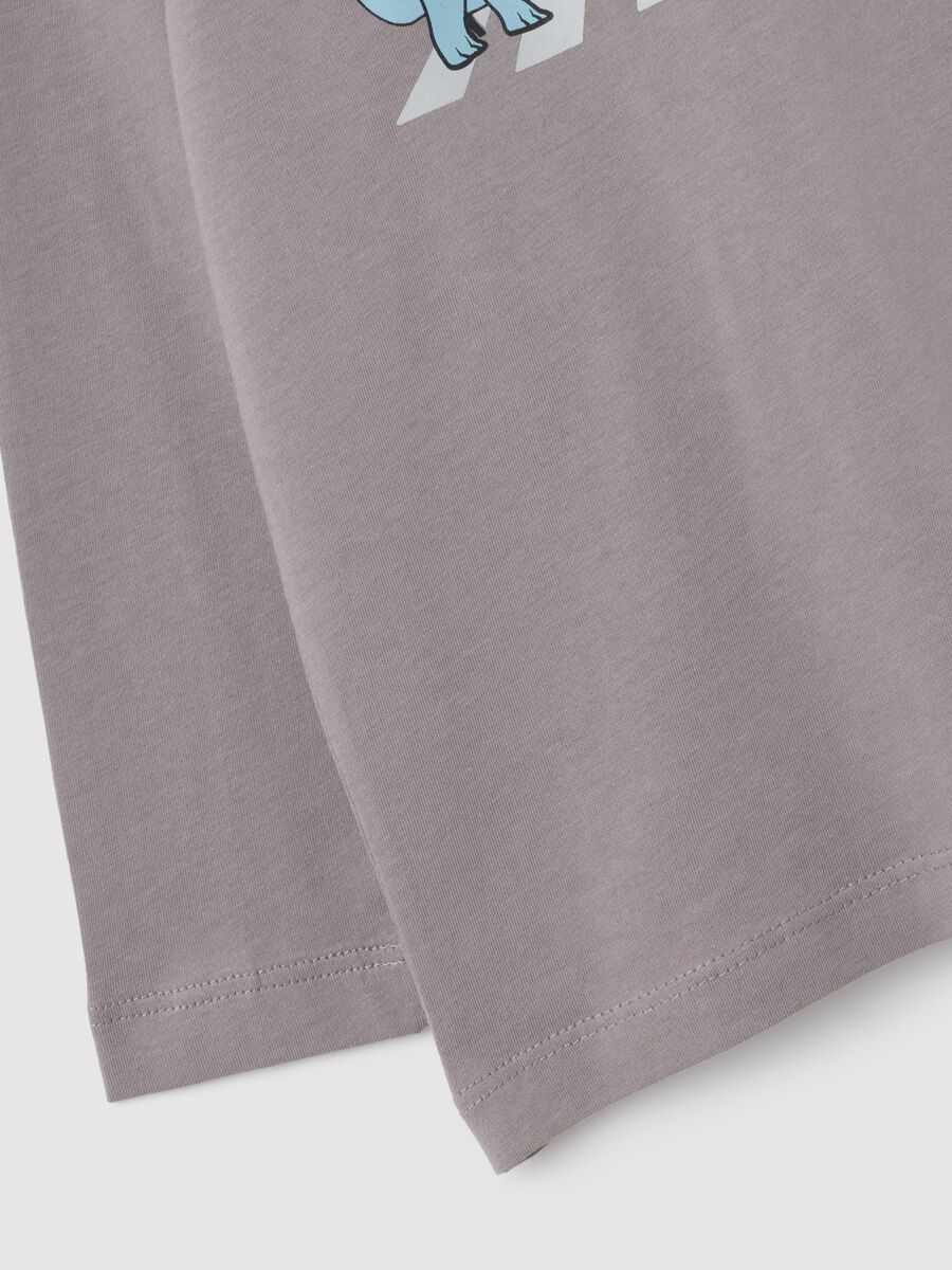 Grey regular fit cotton children's t-shirt with print_3
