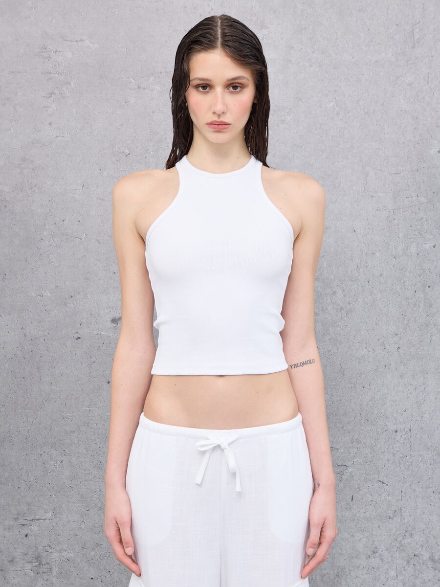 Vest Top Crew Neck White_0