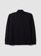 Navy full-zip sweatshirt in stretch piqu&eacute; with ribbed collar_6