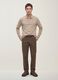 Brown slim-fit stretch-twill chinos_0