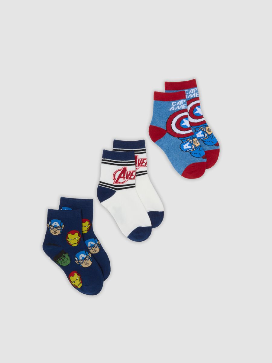 3-pack of Avengers-themed short socks in stretchy organic cotton_0