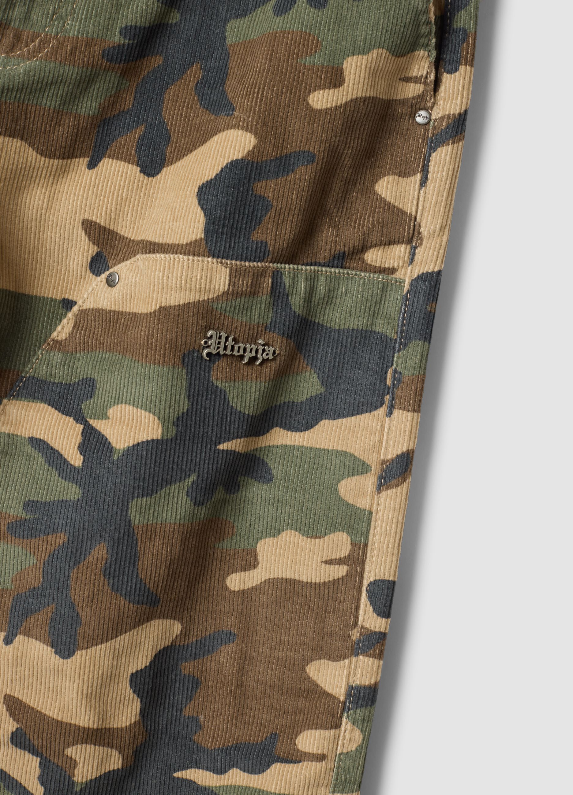 Corduroy Carpenter Pants Washed Camo