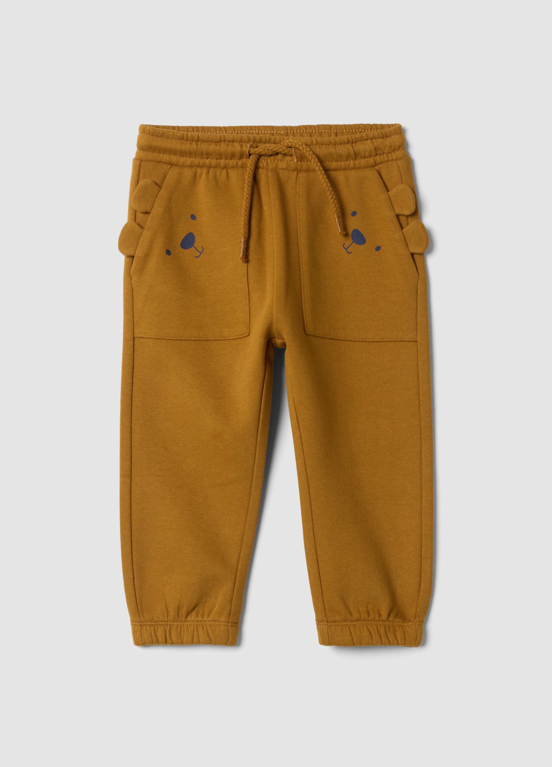Pantaloni jogger marroni in puro cotone