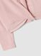 Pink stretch cotton T-shirt with front knot and print for girls_3