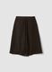 Brown stretch-viscose wide-leg Bermuda shorts_1