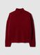 Maglia rossa in lana elasticizzata con collo rialzato_0