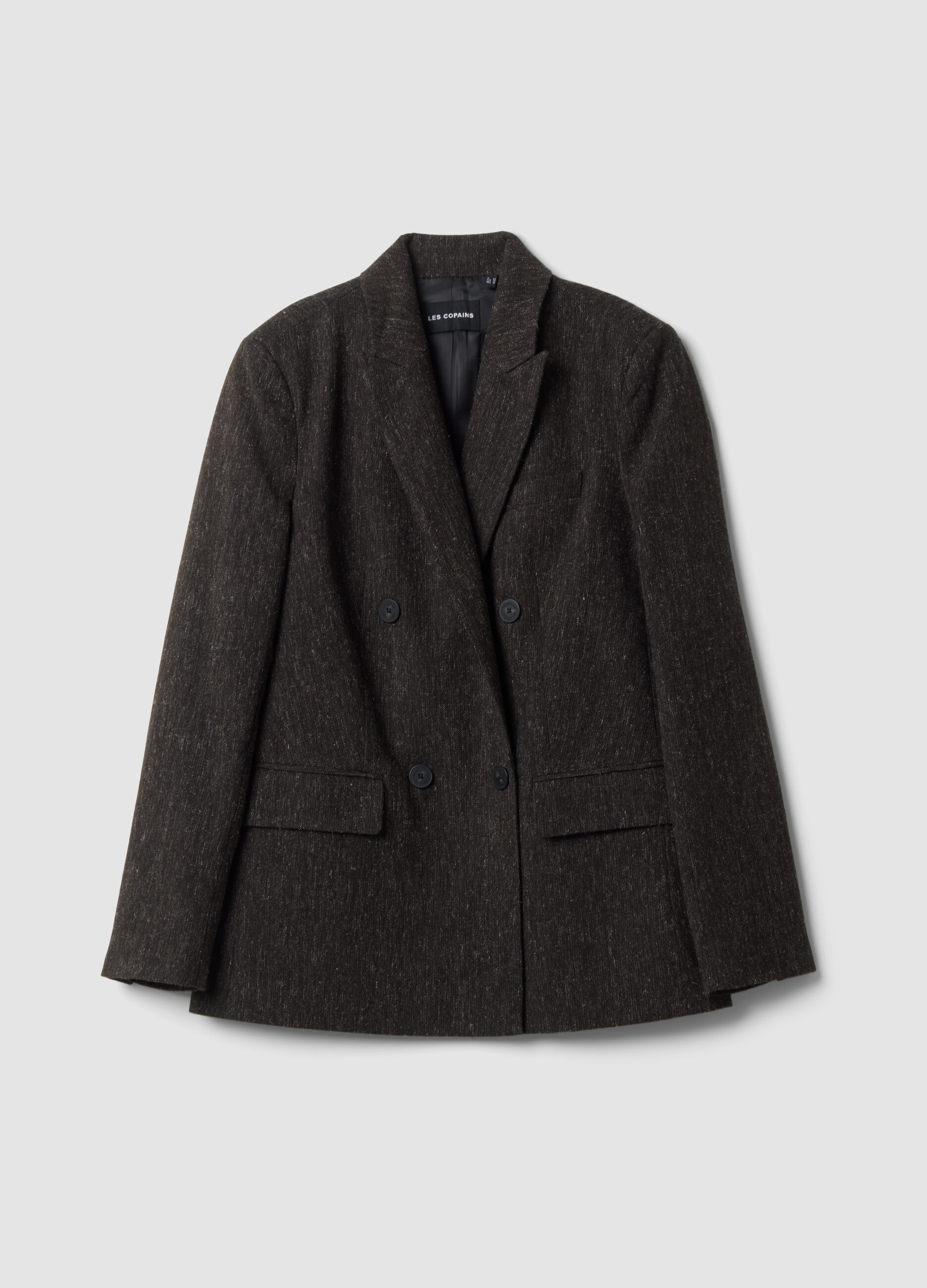 Brown wool and viscose-blend blazer