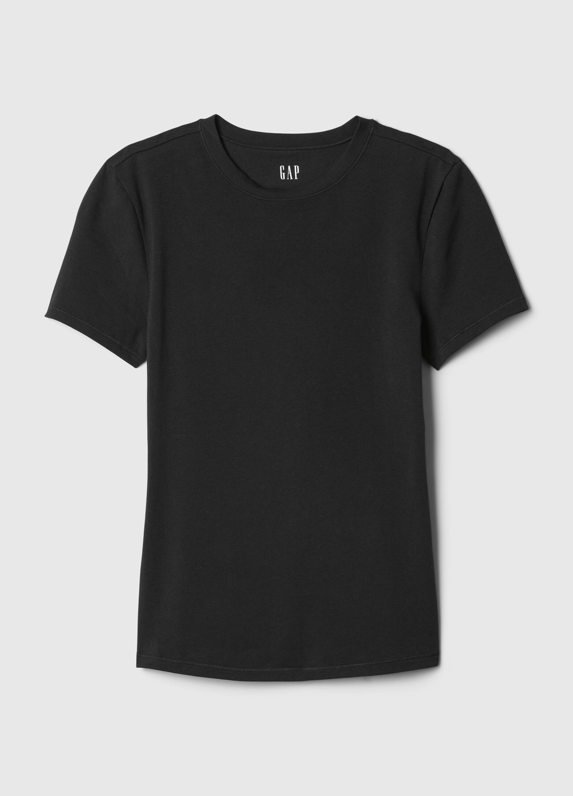 Black stretch short-sleeve t-shirt