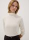 White stretch viscose top with mock neck, regular fit_0