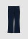 Dark blue denim bootcut jeans in stretch cotton and viscose blend_0