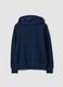 Felpa blu in puro cotone con cappuccio over fit_4