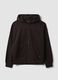 Brown cropped pure-cotton hoodie with oversized fit_4