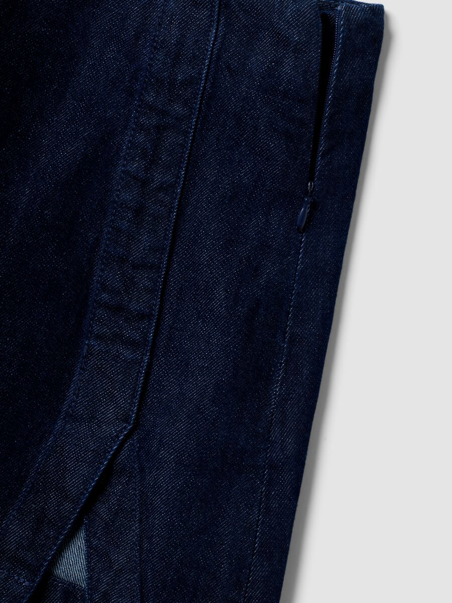 Blue pure cotton denim skirt_5