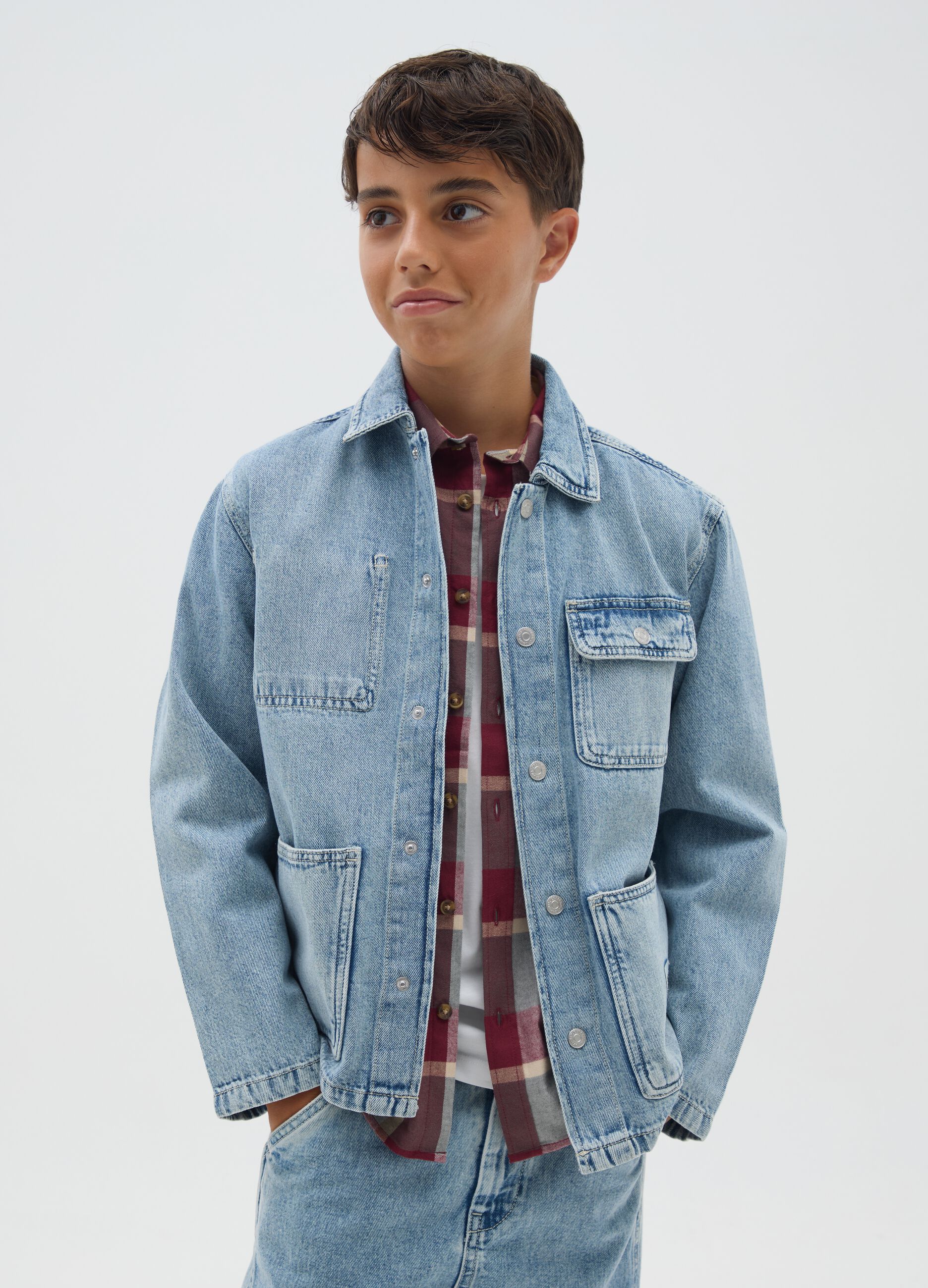 Regular Fit Denim Jacket for Boys