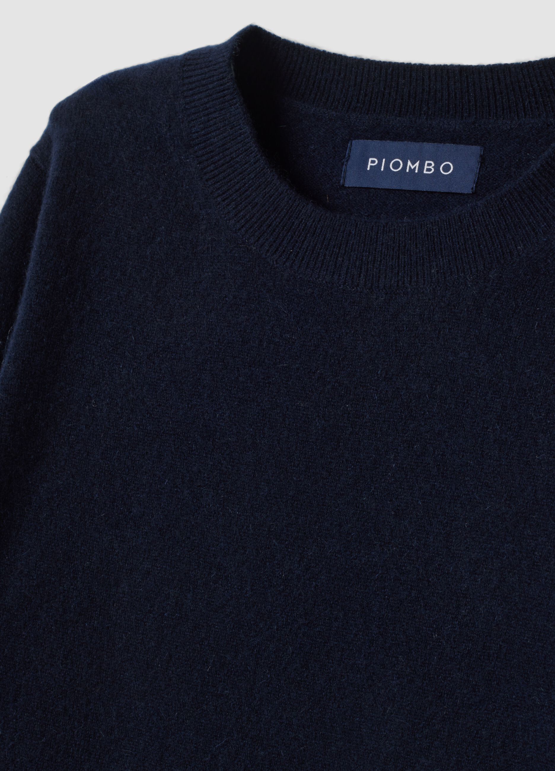 Blue pure cashmere crew-neck jumper