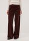 بنطال The Iconic Pants بني من قطن مطاطي مضلّع بقصّة مستقيمة_1