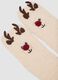 Beige stretch-fabric socks with reindeer motif_1