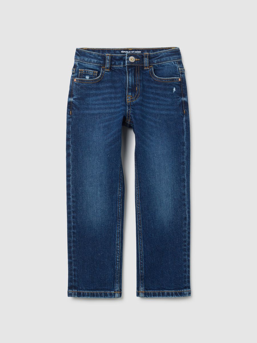 Boys' jeans in stretchy blue denim_0