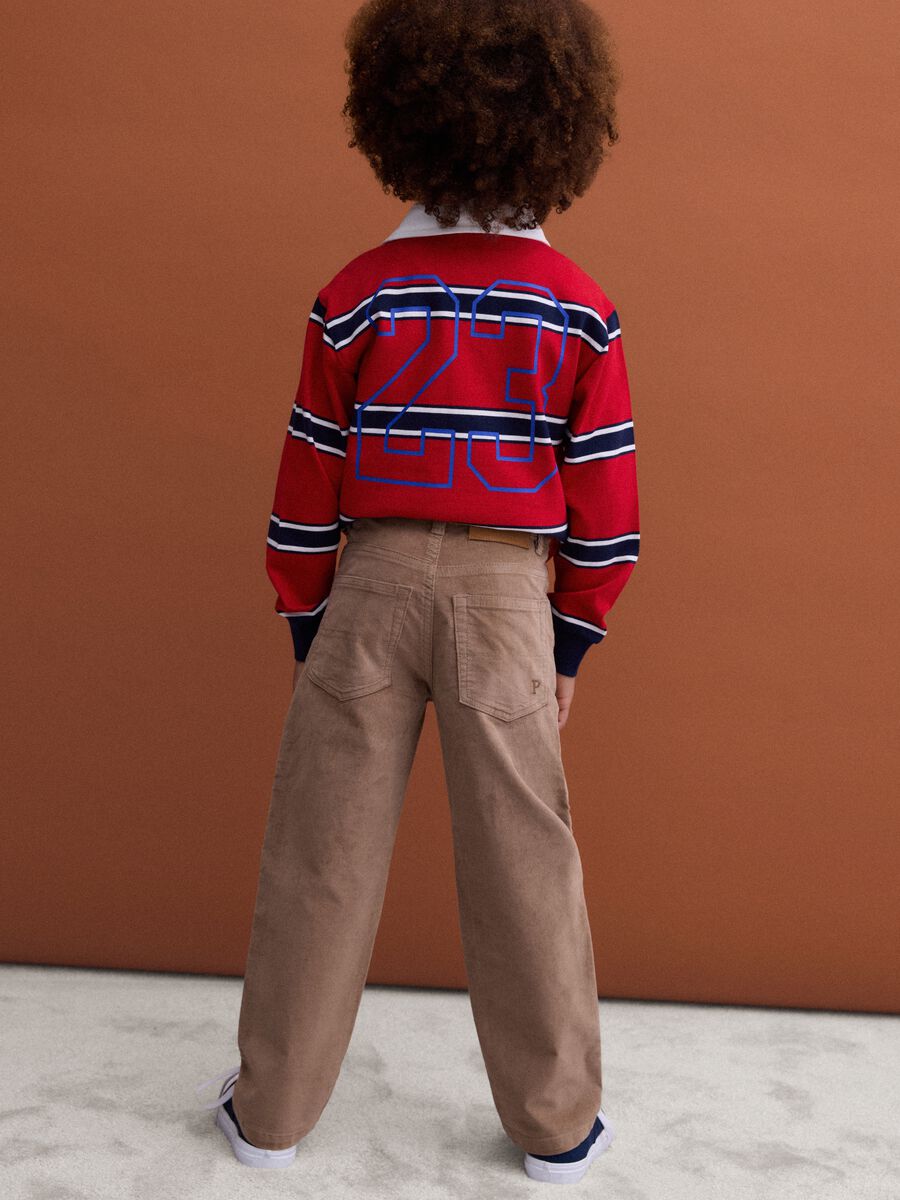 Brown regular-fit stretch cotton trousers_2
