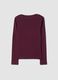 Purple crew-neck pure cotton T-shirt with rhinestones, regular fit_2