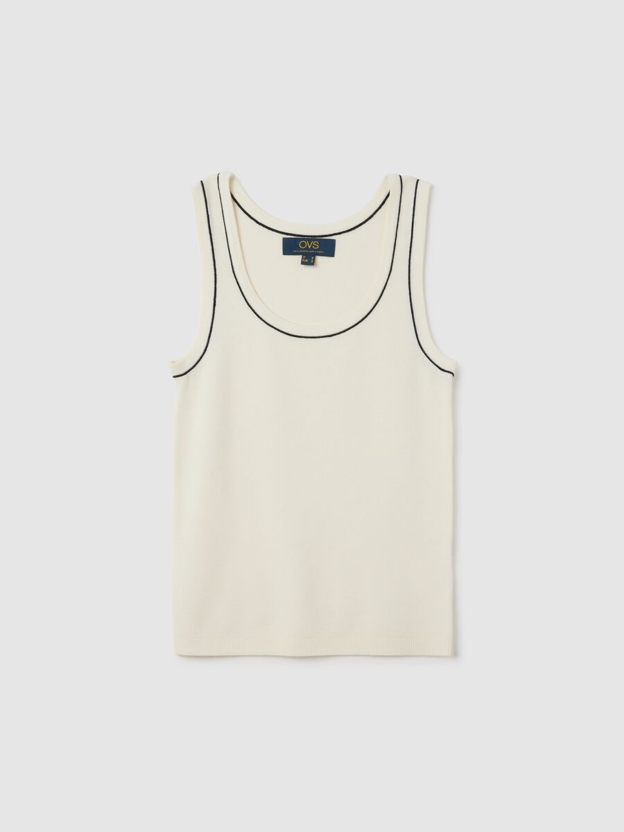 Women's white viscose blend top, regular fit_4