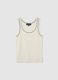 Women's white viscose blend top, regular fit_4