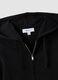 Black full-zip pure cotton hoodie, fitted_5
