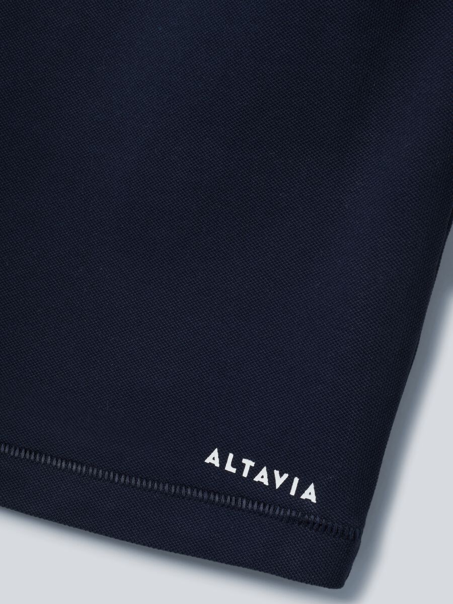 Blue sleeveless ALTAVIA COURT polo in stretch cotton with classic collar_6