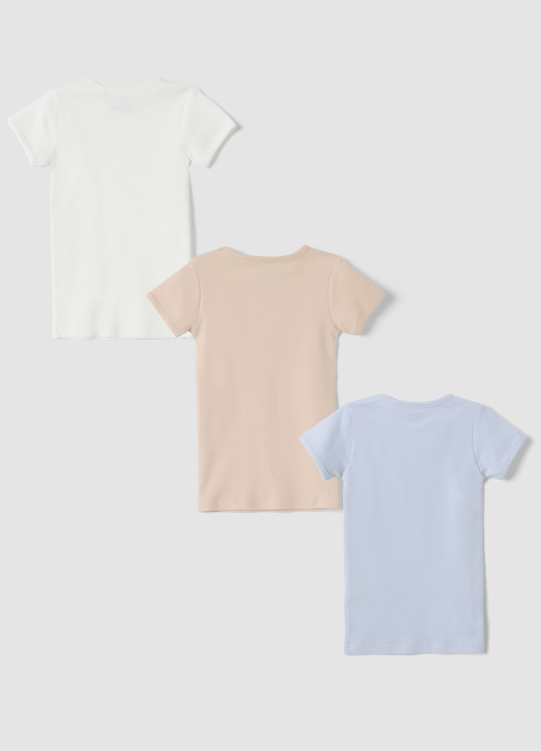 3-pack of multicolour organic cotton crew-neck T-shirts