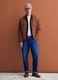 Brown genuine leather jacket with zip, regular fit_1