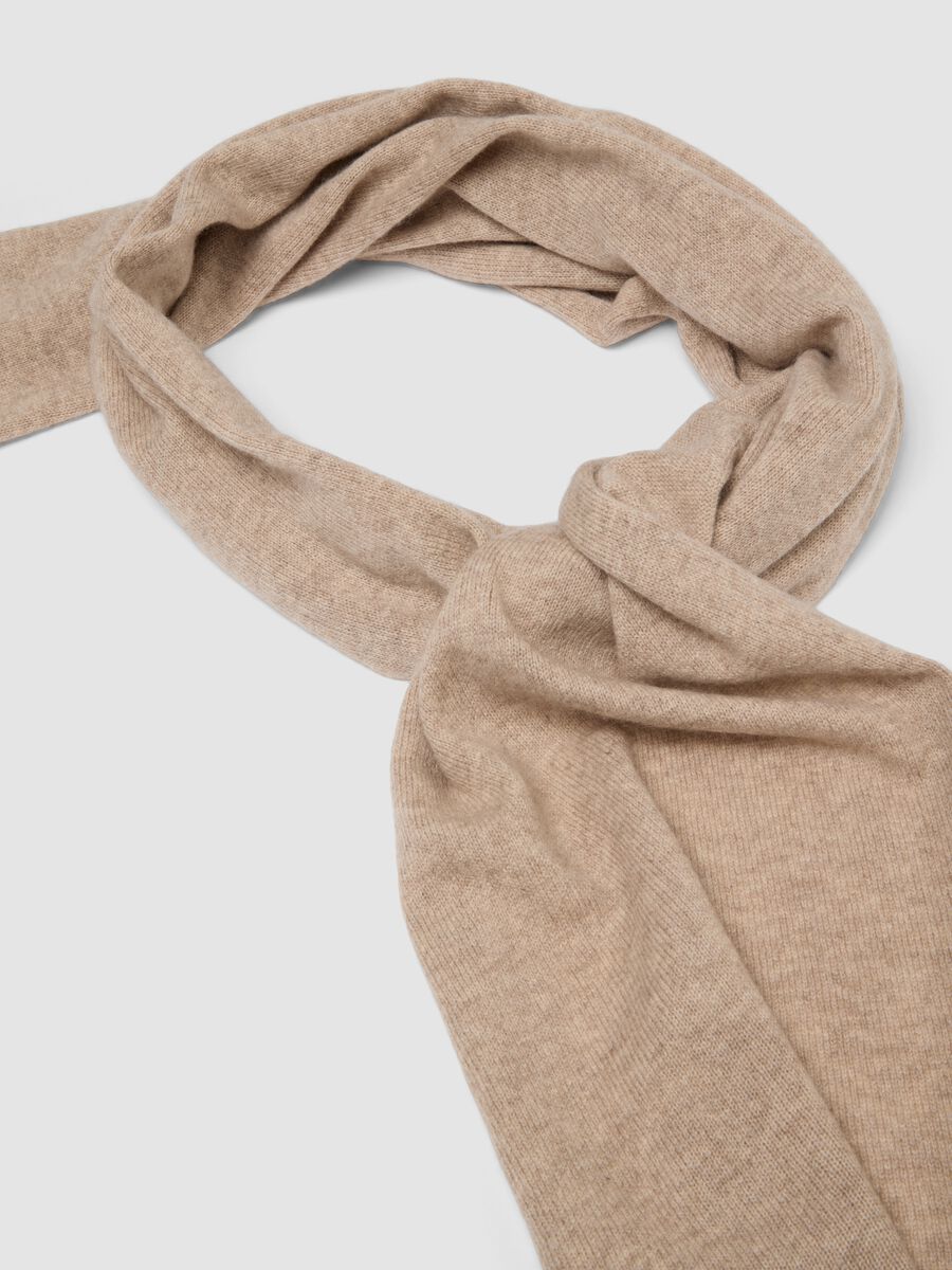 Beige scarf in a wool, cashmere and viscose blend_1