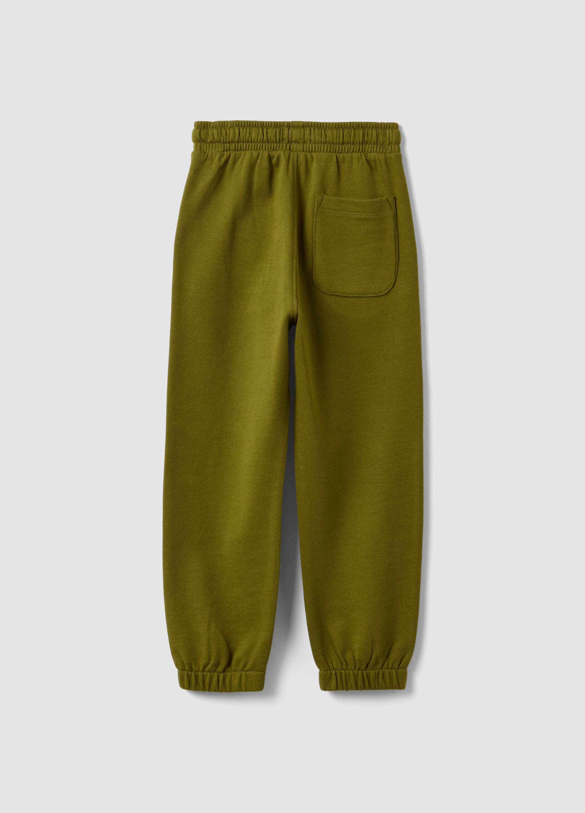 Green organic cotton jogger trousers