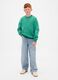 Green Cotton Crew Neck Sweatshirt_2