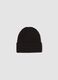 Black knitted beanie with turn-up cuff_0