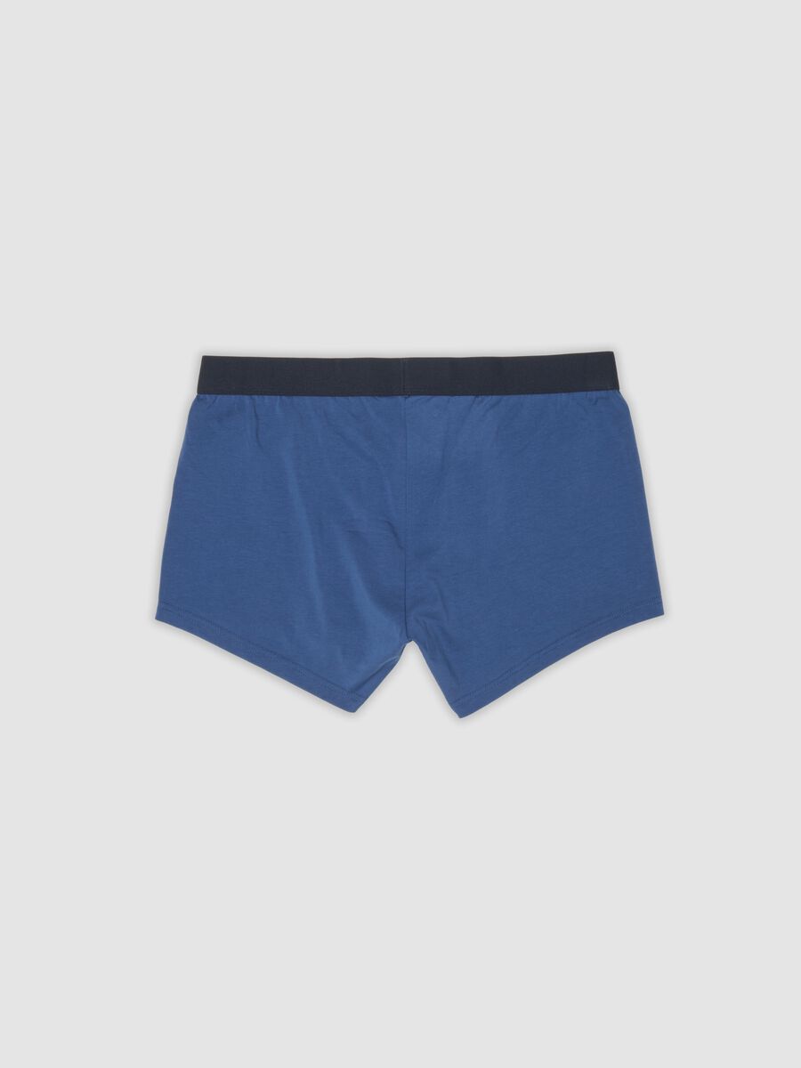 Three-pack of blue, navy and light grey stretch organic cotton boxers_1